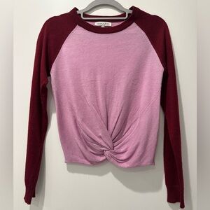 Heartloom Charlie Women's Colorblock Baseball Sweater Purple Size S